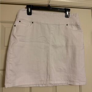 Chadwick’s of Boston pull on white denim style skirt with back slit size 6P